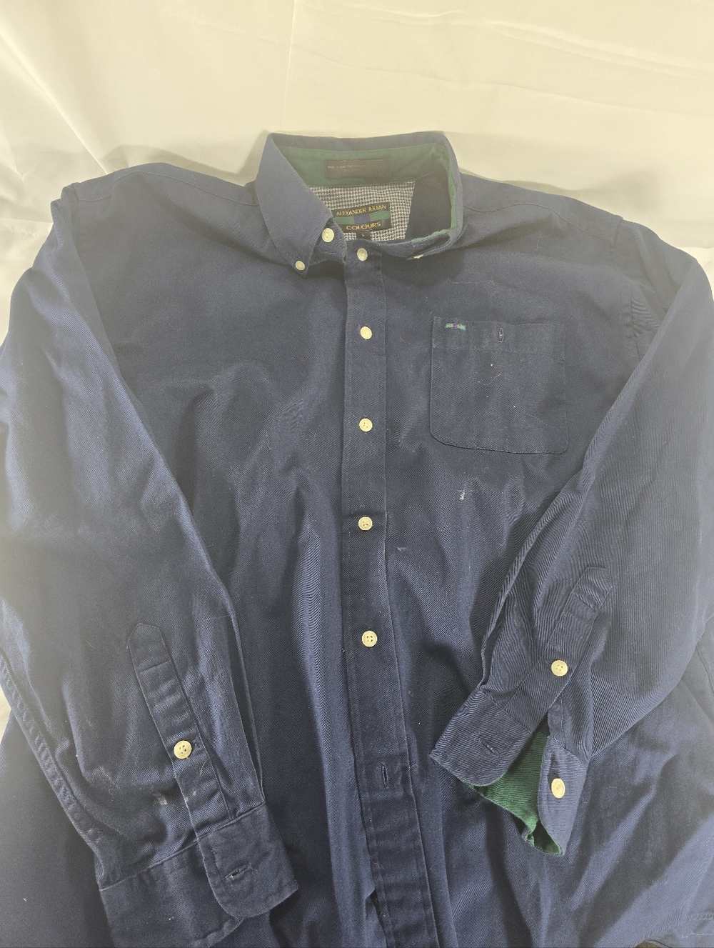 Vintage Alexander Julian Colours Navy Button Down Shirt Mens Large Hong Kong